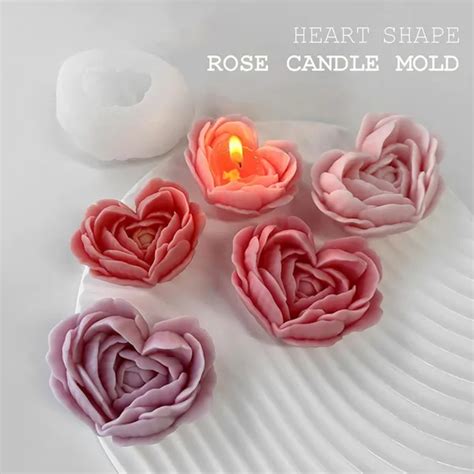 Peaknock White Silicone Molds,3D Rose Silicone Molds For Cake Candle ...