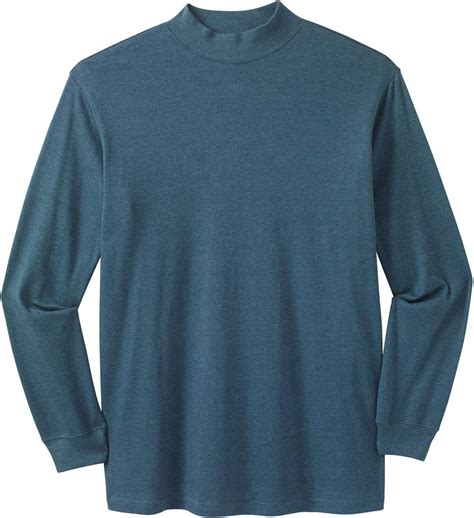 Amazon.com: KingSize Men's Big & Tall Mock Turtleneck Long-Sleeve ...
