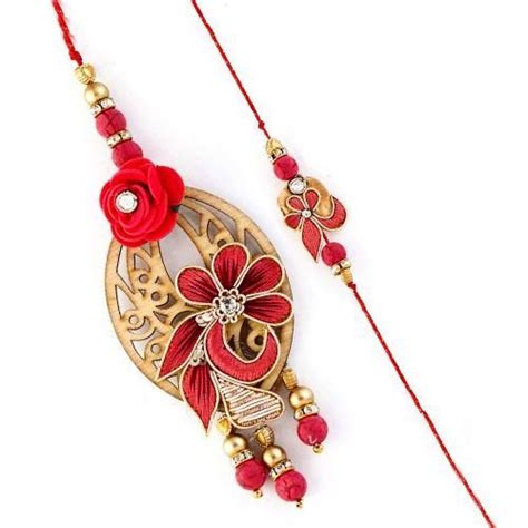 Buy Pretty Rose Studded Bhaiya Bhabhi Rakhi Set Online at Low Prices in ...