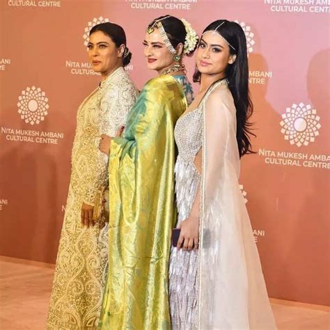 Rekha hugs Kajol's daughter Nysa Devgn; shares a social kiss at the ...
