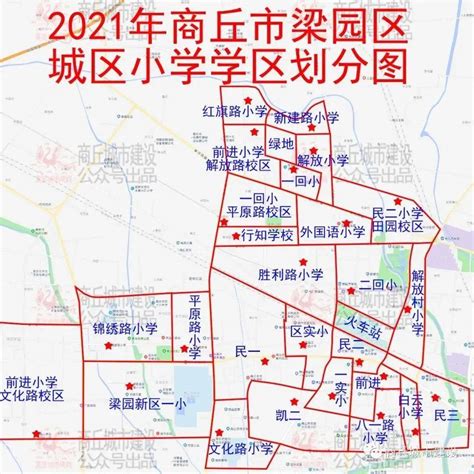 2021年商丘市梁园区城区小学学区划分图_建设