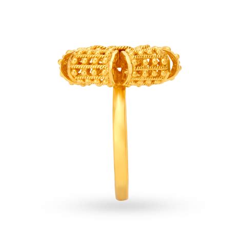 Magnificent 22 Karat Yellow Gold Beaded Floral Statement Ring