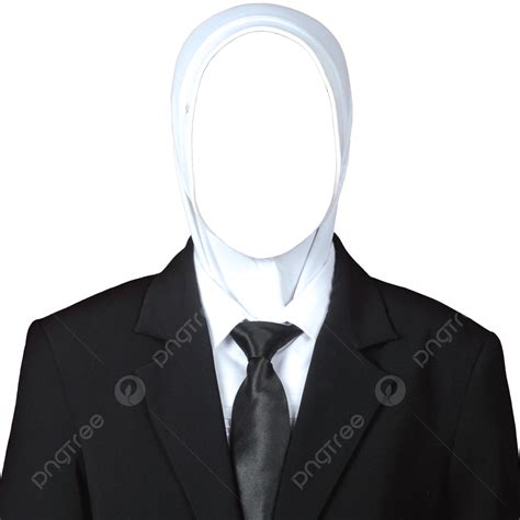 Womens Black Suit With Tie Wearing White Hijab, Womens Black Suit ...