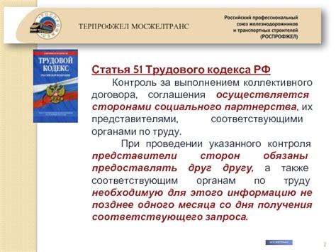 Осуществление контроля за выполнением коллективного договора