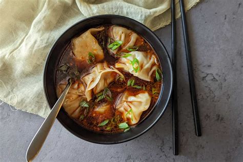 Spicy Szechuan Dumpling Soup • The Candid Cooks