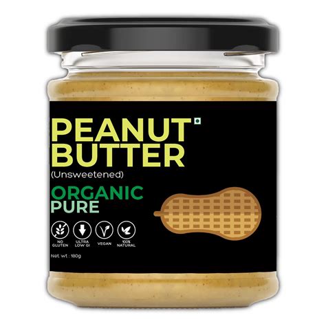 Organic Peanut Butter (Unsweetened) (Sugar-Free, Organic, Gluten-Free ...