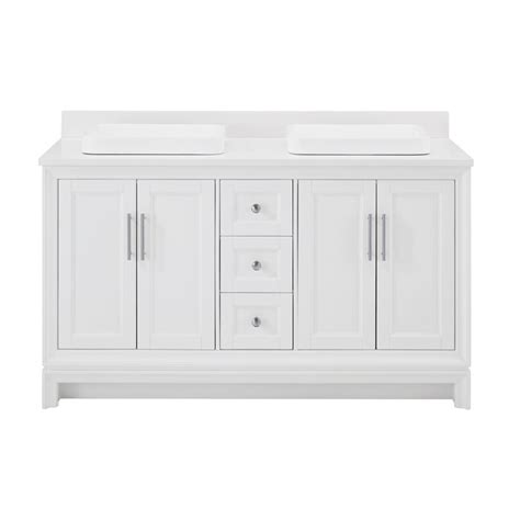 ED Ellen DeGeneres Anaheim 60-in White Semi-recessed Double Sink ...