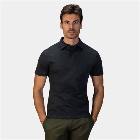 Dark grey melange polo shirt | Tailor Store®