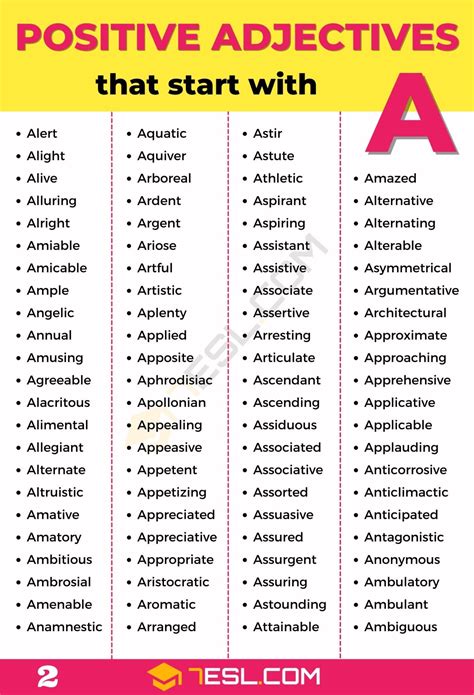 101+ Positive Adjectives Starting with A to Describe Someone ...