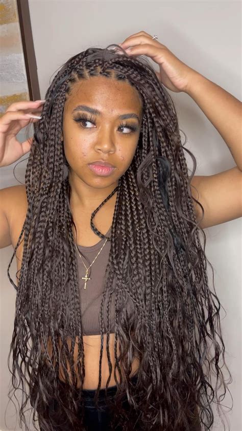 Boho braids box braids protective style – Artofit