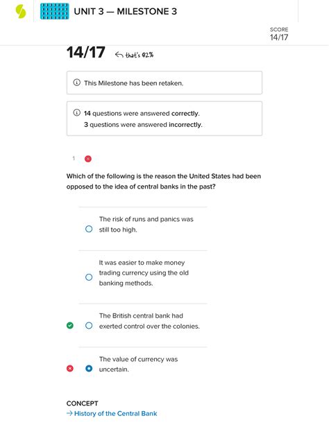 Milestone 3-14 out of 17 correct - 1 CONCEPT → History of the Central ...