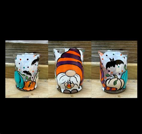 Gnomes and Pumpkins and Bats Oh My! Halloween Candle Holder Dinner and ...