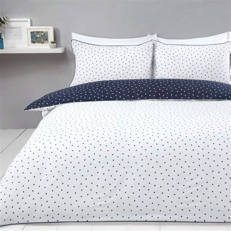 Sleepdown Duvet Cover Set - Navy White - Mini Polka Dots - Geometric ...