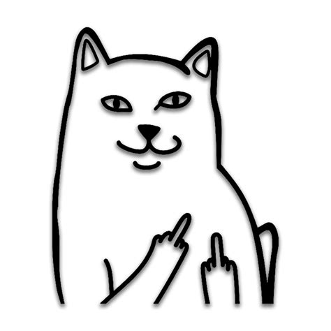 Cat Flipping Off Meme Decal – Decal Whiz