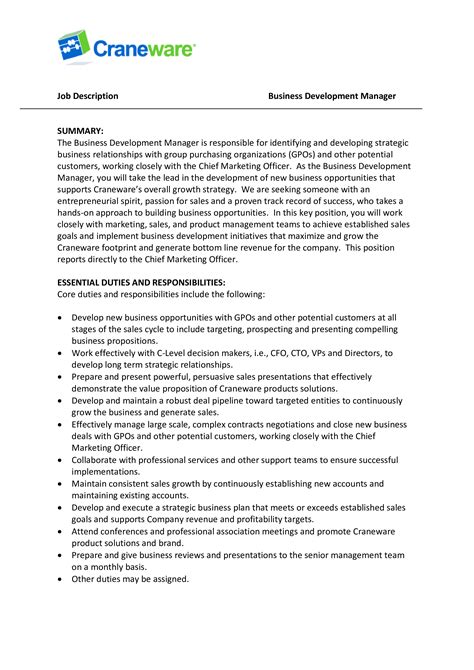 Business Development Manager Job Description 的图像结果