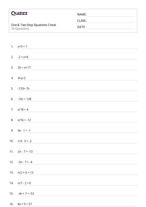 50+ Two-Step Inequalities worksheets for 5th Class on Quizizz | Free ...