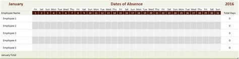 Image result for Employee Absence Schedule Tutorial