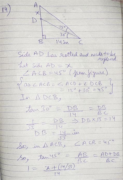 [Solved] 14. (07.02 MC) The figure below shows a triangular wooden frame... | Course Hero