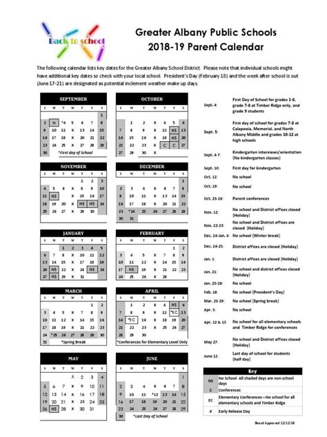 Albany Academic Calendar - Printable Calendars AT A GLANCE