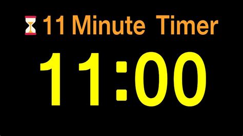 ⏱ 11 Minute Timer / 🔊 Alarm / 👍 Simple Timer - YouTube