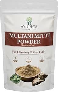 Ayurica Herbal 100% Pure Organic Multani Mitti Powder Skin Face Clays ...