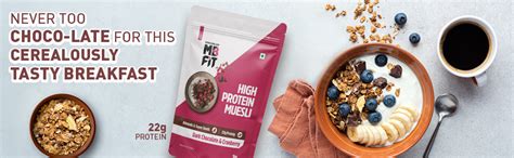 MuscleBlaze Fit High Protein Muesli (1kg, Dark Chocolate & Cranberry ...