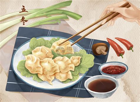 立冬吃饺子插画插画图片下载-正版图片401640467-摄图网