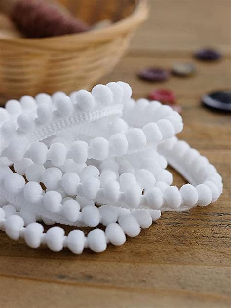 CANVASS® Nylon Geometric POM POM lace and Border Material Dyeable with ...