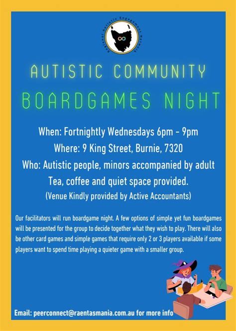 Autistic & ADHD Inclusive Boardgames Night , 9 King St, Burnie TAS 7320 ...