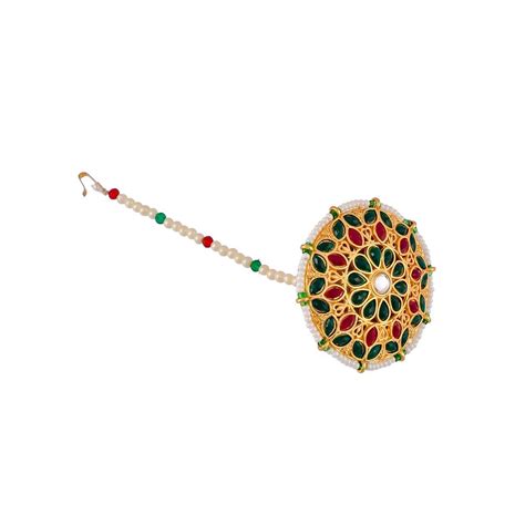 Buy Silvermerc Designs Floral Padma Rajputi Borla Maangtikka Online