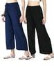 Buy Black & Navy Trousers & Pants for Women by INDIWEAVES Online | Ajio.com