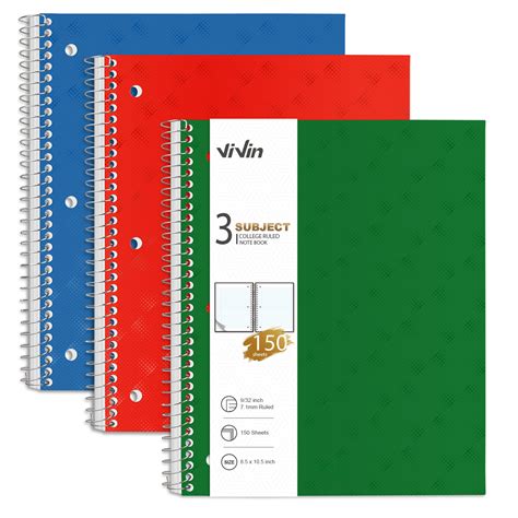 Spiral Durable Notebooks, 2 Pack (3 Subject, College Ruled) - Walmart.com