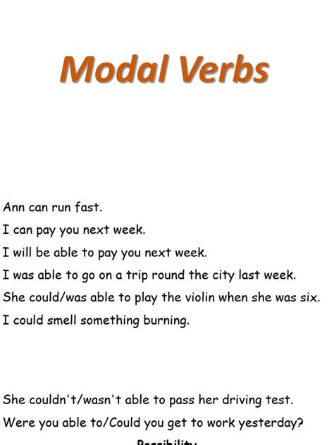 Image result for Modal Verbs Examples PDF