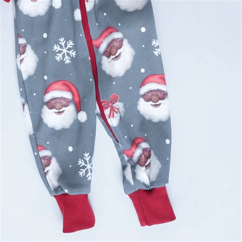 Black Santa PJs in Grey for Kids — Wyntry Collection - Black Santa ...