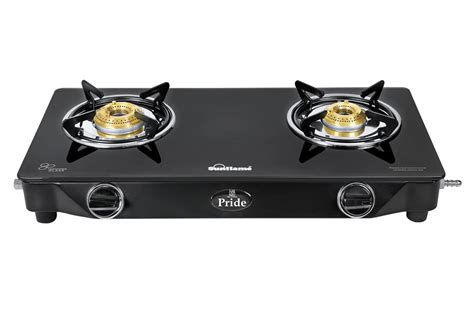 Sunflame Pride 2B BK Toughened Glass 2 Brass Burner Gas Stove (Manual ...