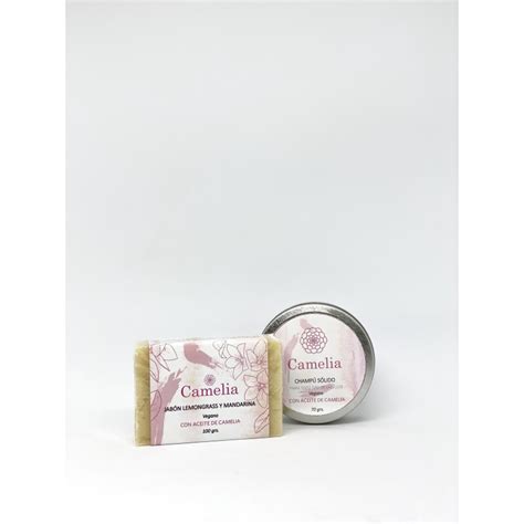 CAMELIA PACK- CHAMPU SOLIDO LATA Y JABON con aceite de camelia