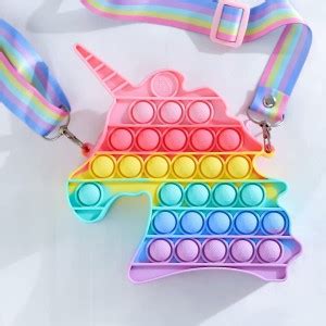 LITTLEMORE Unicorn Pop Fidget It Purse for Girls Crossbody, Push Pop ...