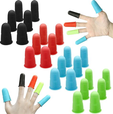 24Pcs Rubber Finger Protectors, Silicone Finger Protectors, Hot Glue ...