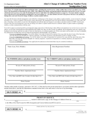 DoJ EOIR 33/1C 2019 - Fill and Sign Printable Template Online