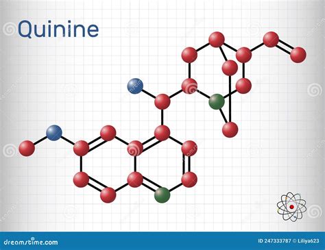 Quinine Molecule. It Is Natural Alkaloid Derived From The Bark Of The Cinchona Tree. Molecule ...