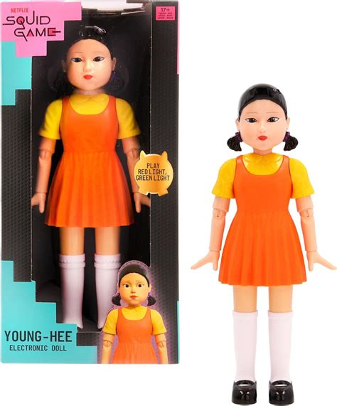 IMC Toys Squid Game Young-Hee Doll, from the Netflix Series, Play Red ...