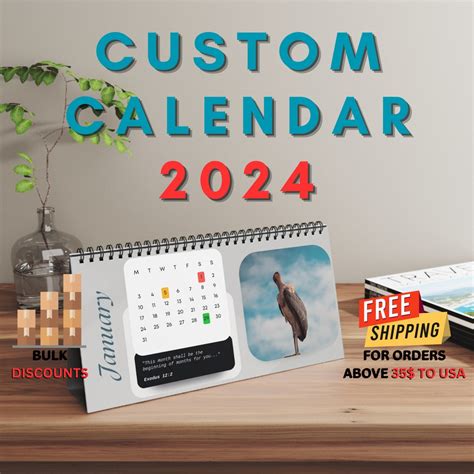 Custom Desk Calendar, Custom Calendar 2024, Personalized Desk Calendar ...