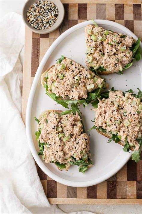 Spicy Tuna Salad On Toast With Greens - A Nourishing Plate
