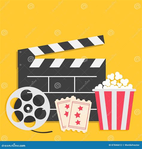 Big Movie Reel Open Clapper Board Popcorn Box Package Ticket Admit One ...