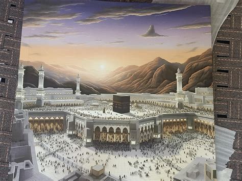 SAF paintings Wooden Framed Islmic Makka Madina Canvas Wall Painting ...