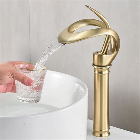 Elegant Vessel Sink Faucet, AUU Modern Single Handle Bathroom Faucet ...