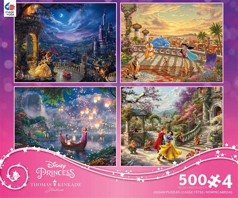 4 in 1 Thomas Kinkade Disney Princess - 500 Piece Jigsaw Puzzle by ...