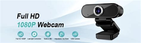 AJUK® Plug-and-Play Full HD 1080p Webcam with Microphone, Autofocus ...