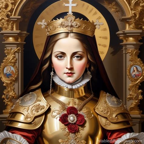 Therese of Lisieux Icon in Armor | Stable Diffusion Online