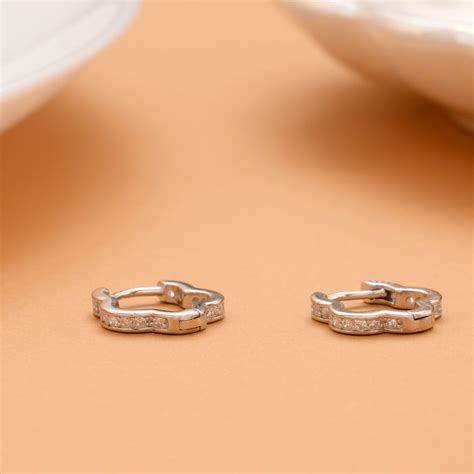 Elegant Silver Twist Hoop Stud | Sri Anu Jewellers